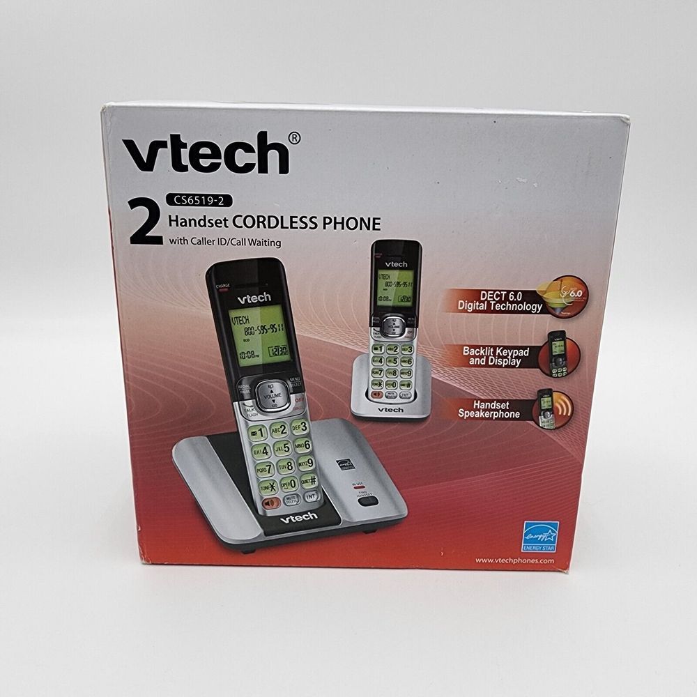 Vtech CordlessPhone CS6519-2 Two Handsets with Caller ID/Call Waiting‎ Open Box